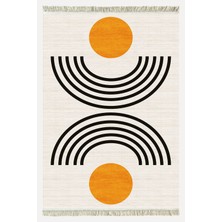 Cotton Kilim 80 Krem Tonlarında  Etnik Boho Stil Pamuk Taban