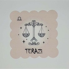 Deco Terazi Burcu Desenli Dijital Baskılı Lazer Kesimli Kokteyl Peçetesi