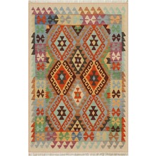 Cotton 84 Çok Renkli Etnik Boho Stil Pamuk Kilim