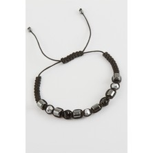 Hg.Aksesuar Erkek Hematit Kristal Doğaltaş Bileklik