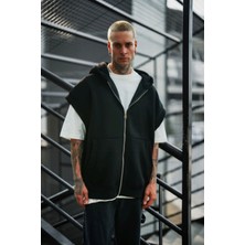 Polizei Full-Zip Half-Sleeve Oversize Hoodie