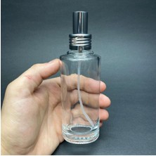 Ahsa Ticaret 100 cc Oval Model Cam Parfüm Kolonya Şişesi - 100 ml Lüx Spreyli Parfüm , Kolonya Şişesi