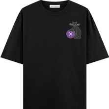Coutliner Cat Oversize T-Shirt (Ekstra! Bol Kesim)