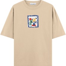 Coutliner Flowers Oversize T-Shirt (Ekstra! Bol Kesim)