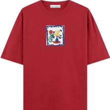 Coutliner Flowers Oversize T-Shirt (Ekstra! Bol Kesim)