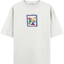 Coutliner Flowers Oversize T-Shirt (Ekstra! Bol Kesim)