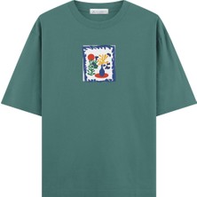 Coutliner Flowers Oversize T-Shirt (Ekstra! Bol Kesim)