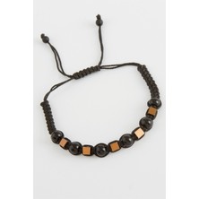 Hg.Aksesuar Erkek Hematit Onix Doğaltaş Bileklik