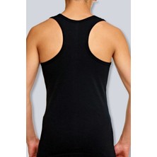 Pi Giyim Erkek Siyah 3'lü Paket Pamuklu Ribana Rambo Atlet Nefes Alabilir Esnek Kumaş Konfor