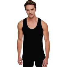 Pi Giyim 6 Adet Erkek Siyah Atlet % 100 Pamuk Penye ( Ribana Değildir ! ) Abani Classic XL Beden Nefes Alabilir ve Rahat Kesim