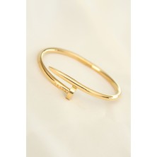 Shopzum 316L Çelik Gold Renk Çivi Model Bileklik