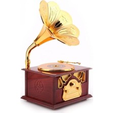 Kahverengi Phonograph Lik Müzik Kutusu