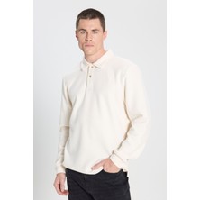Wrangler Regular Fit Normal Kesim Polo Yaka Ekru Sweatshirt
