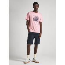 Pepe Jeans Bisiklet Yaka Baskılı Pudra Erkek T-Shirt PM509379 323 Cooper