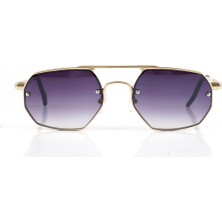 Markasepeti Geometrik Tasarım Gold Çerçeveli Güneş Gözlüğü