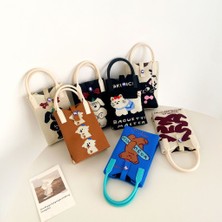 Couples Couples1 Örme Cep Telefonu Çantası Niş Tasarım Karikatür Iyi Şanslar ve Servet Mini Cep Telefonu Çantası Çok Yönlü Kedi Örme Crossbody Çanta (Yurt Dışından)