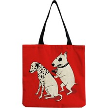 Couples Couples1 Çok Fonksiyonlu Taşınabilir Alışveriş Çantası Moda Kadın Plaj Çantası Komik Bulldog Baskı Tote Çanta (Yurt Dışından)