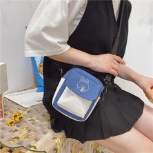 Couples Couples1 Kanvas Küçük Çanta Kadın Yaz Yeni Kore Japon Sevimli Tek Omuz Crossbody Çanta Kore Ins Kız Basit Öğrenci (Yurt Dışından)
