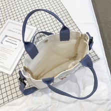 Couples Couples1 Karikatür Desen Ayı Kanvas Çanta Öğrenci Omuz Çantası Crossbody Çanta Çıkarılabilir Omuz Askısı Çanta Tote Çanta (Yurt Dışından)