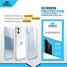 iphone 14 için ön arka kamera nano tempered ekran koruyucu film 3 adet set