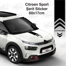 Mcem Store Citroen Için Uyumlu Aksesuar Kaput Şerit Oto Sticker Siyah 60*15 cm