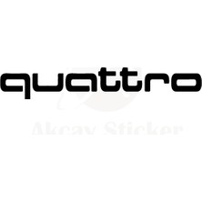 Mcem Store Audi Quattro Için Uyumlu Aksesuar Oto Sticker Siyah 2 Adet 30*5 cm