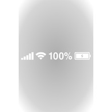 Mcem Store Batarya Pil Wifi Icon Oto Cam Sticker Beyaz 25*3 cm