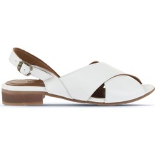 Bueno Shoes Beyaz Deri Kadın Topuklu Sandalet 01WA6402 01WA6402