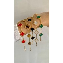 Opia Jewelry - Vca Üst Segment Çelik Yonca Bileklik