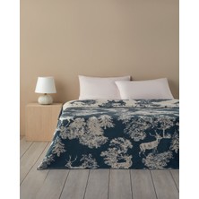 English Home Forest Toile Pamuklu Çift Kişilik Battaniye 200X220 cm Yeşil