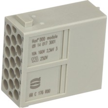 09140173001 - Harting Han-Modular Serisi Modül, 17 Kontaklı, 3 Sıralı, Erkek