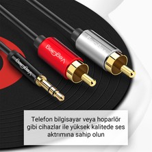 Veggieg 3.5 mm Aux To 2 RCA Ses Kablosu 1.5 mt