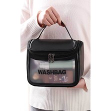 Woys Bags Siyah Seyahat Washbag Makyaj ve Kişisel Bakım Ürünleri Taşıma Çantası Polyester