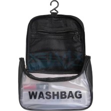 Woys Bags Siyah Seyahat Washbag Makyaj ve Kişisel Bakım Ürünleri Taşıma Çantası Polyester