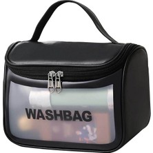 Woys Bags Siyah Seyahat Washbag Makyaj ve Kişisel Bakım Ürünleri Taşıma Çantası Polyester