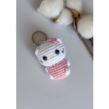 Masal Örgü Dünyası El Emeği Örme Sevimli Hayvanlar Hello Kitty Figurlü Minik Anahtarlık