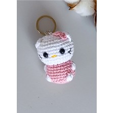 Masal Örgü Dünyası El Emeği Örme Sevimli Hayvanlar Hello Kitty Figurlü Minik Anahtarlık