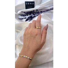 Zena Accessories Zirkon Detaylı Modern Çelik Yüzük