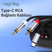 Veggieg USB Type-C To 2 RCA Ses Kablosu 1.5 mt