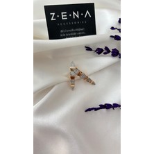 Zena Accessories Zirkon Detaylı Modern Yılan Çelik Küpe