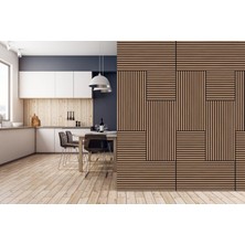 Şahan Art Deco Akustik Duvar Paneli / 30 x 60 cm / Ceviz / 1 Adet