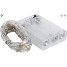 İthal Süsleme Ledi 3 Mt Beyaz Pilli Peri Led 3 Ad Aa