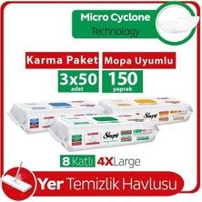 Sleepy Easy Clean Mopa Uyumlu Yer Temizlik Havlusu Karma Paket 3X50 (150 Yaprak)