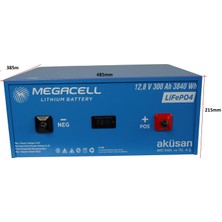 Megacell 12.8V 300AH Lifepo4 Lityum Demir Fosfat Akü