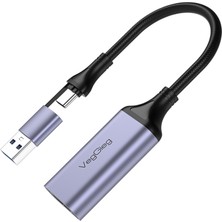 Veggieg 1080P 60Hz HDMI Video Capture Card USB 3.0 ve Type-C Görüntü Yakalama Kartı