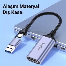 Veggieg 1080P 60Hz HDMI Video Capture Card USB 3.0 ve Type-C Görüntü Yakalama Kartı