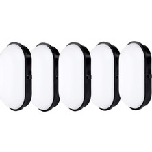 Rultech 5 Adet Su Geçirmez 20w Siyah Kasa Beyaz Işık 6400k Bahçe Teras Banyo Iç Dış Mekan Led Işık 2000lm
