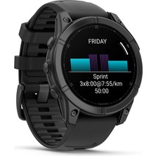 Garmin Fenix E - 47 mm Amoled Slate Gri Siyah Silikon Kayışlı