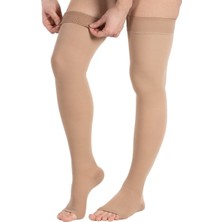 Medikaltec  Ccl1 Diz Üstü Burnu Açık Varis Çorabı (Bej) Numara 2