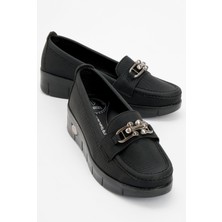 Ccway Kadın Tokalı Günlük Ayakkabı Siyah Kot